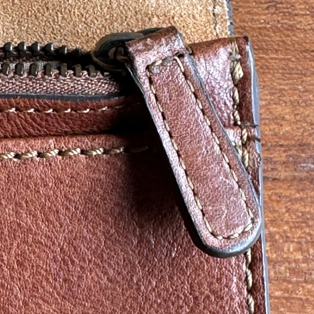 Frye Cognac Brown Leather Fold-Over Wallet - Picture 14 of 16